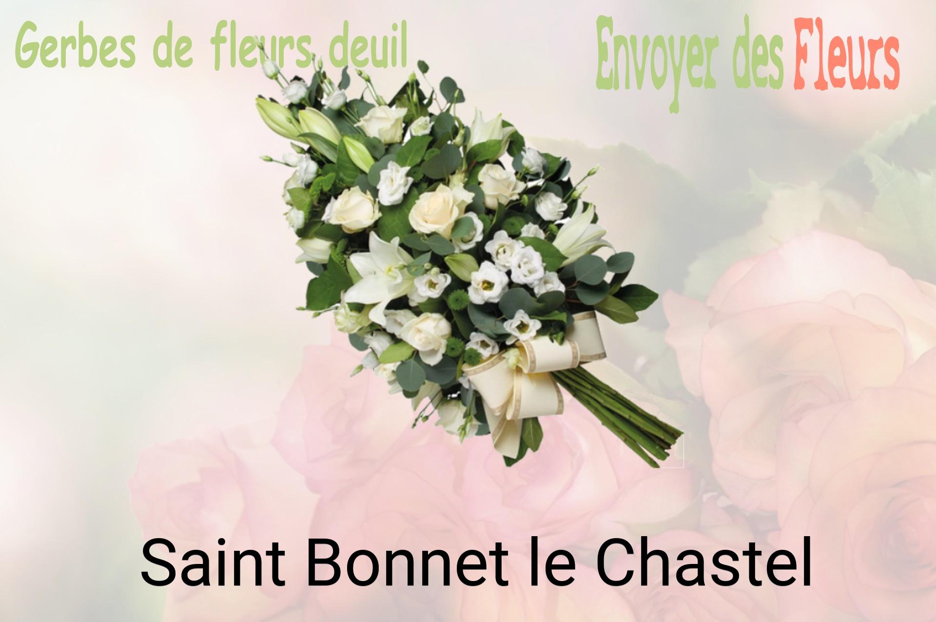 Gerbe de fleurs de deuil livrée à Saint-Bonnet-le-Chastel